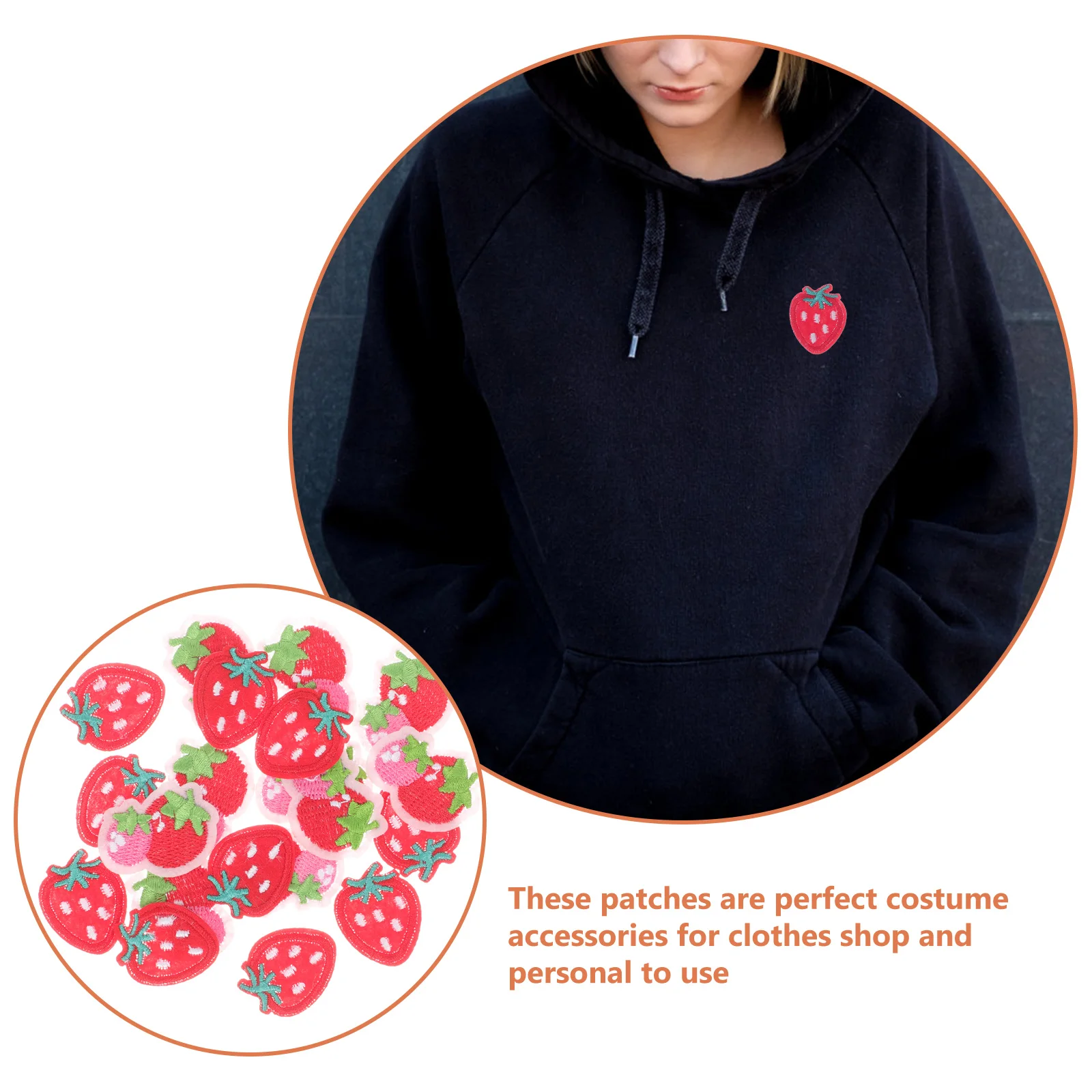 

20 Pcs Has Strawberry Clothes Patch Embroidered Applique Sewing Patches Seed Iron for Jeans Clothing Stickers Repair Child