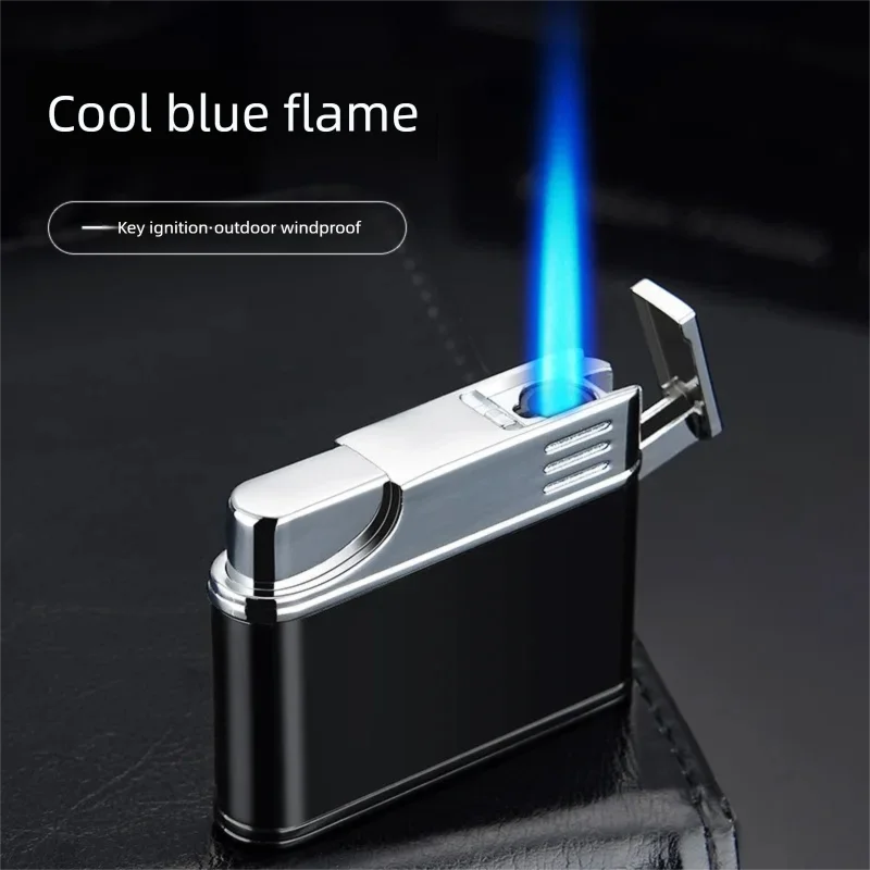 Direct Charging Colorful Metal Lighter, Personalized Windproof Cigarette Lighter, One Key Press Ignition, Inflatable