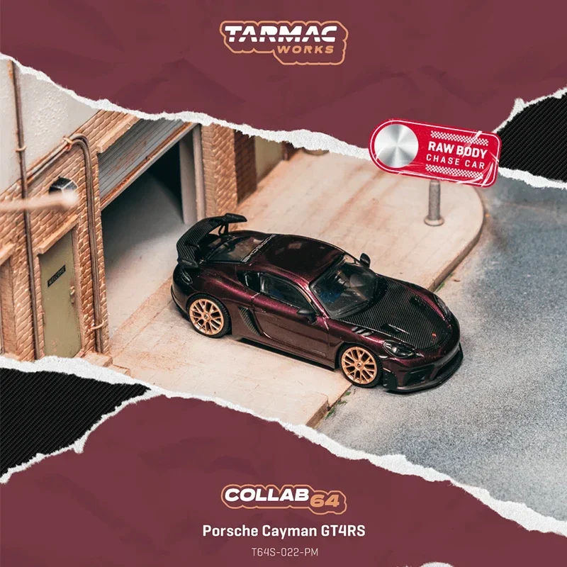 PreSale TW Porsche 1:64 Cayman GT4RS Amethyst Metallic Diecast Car Model Collection Toys Tarmac Works