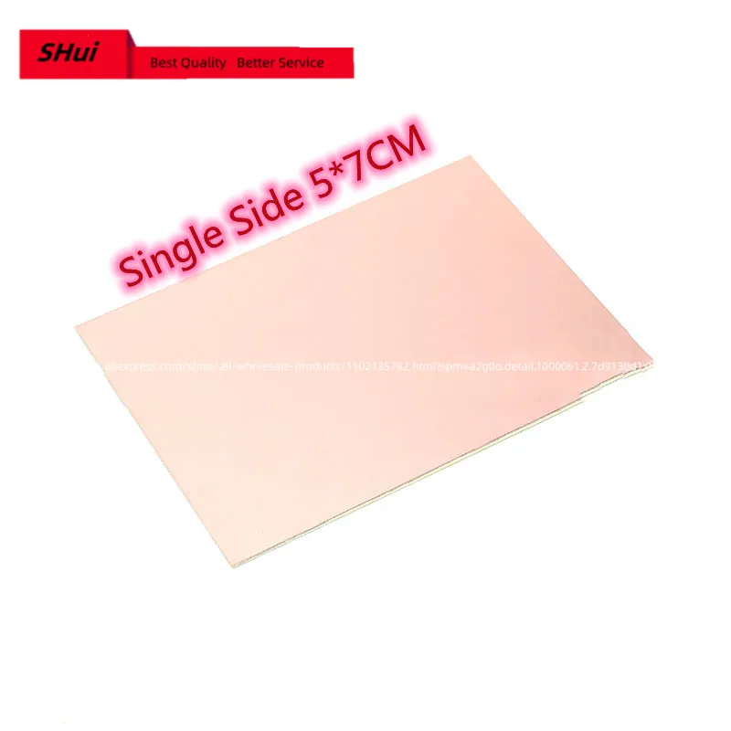 10pcs 5*7cm FR4 PCB Single Side Copper Clad plate DIY PCB Kit Laminate Circuit Board 5*7cm Fiber Material Universal Board
