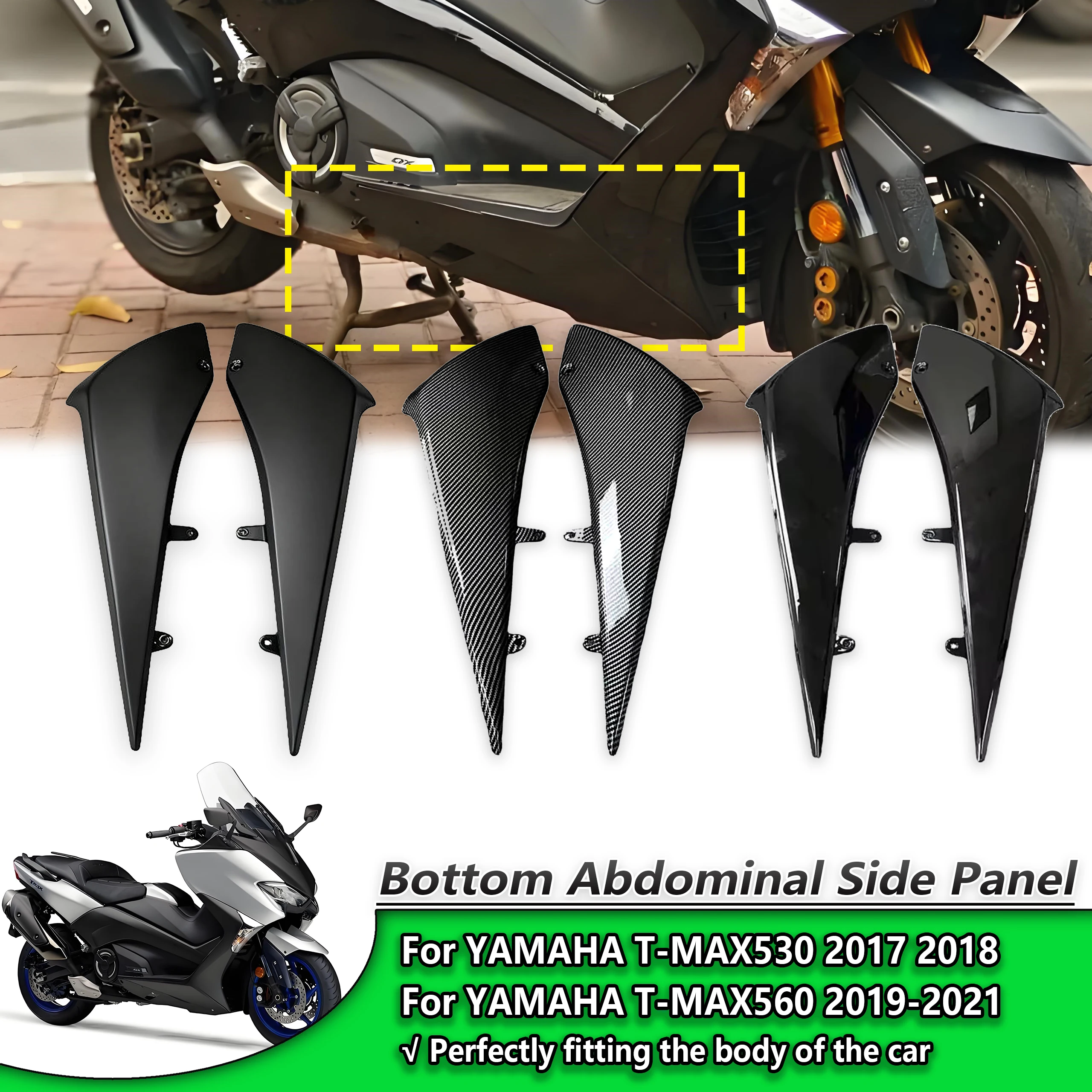 Para yamaha T-MAX530 tmax530 2017 2018 T-MAX560 tmax560 2019 2020 2021 chassi painel lateral carenagem inferior painel lateral abdominal