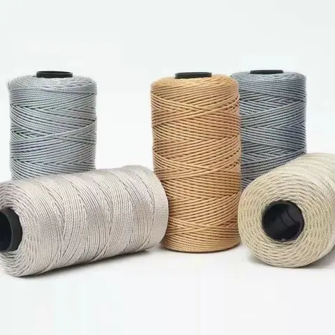 1.5mm/200m 크로 셰 뜨개질 뜨개질 원사 스레드 DIY 공예 얼음 실크 폴리 프로필렌 원사 모자 바느질 가방 여러 가지 빛깔의 크로 셰 뜨개질 코드