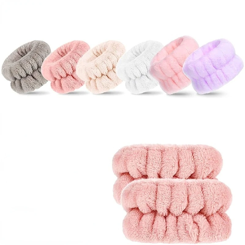 2pcs Spa Wristband Microfiber Wristband Wash Towel Band Wristband Face Wash Absorbent Wristband Wrist Sweatband Liquid