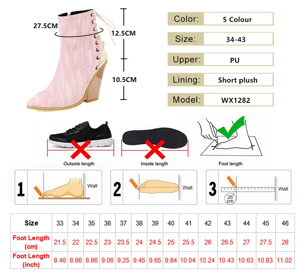 Pink Blue Brown Faux Leather Cowboy Ankle Boots for Women Wedge High Heel Boots Zip Chunky Snake Print Western Cowgirl Boots