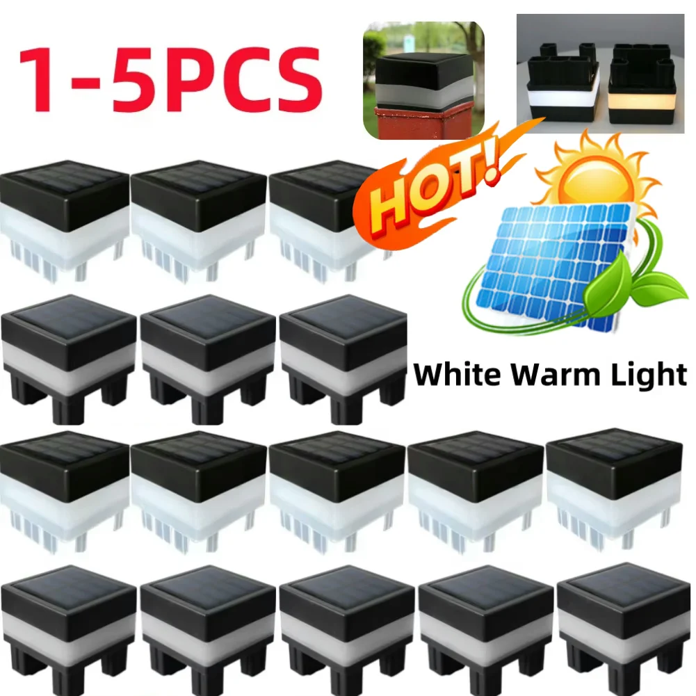 1-5pcs Solar Led Fence Lamp Pillar Light Easy Installation Waterproof Outdoor Lamp Glowiing Path Yard Lights For Garden JJ2849