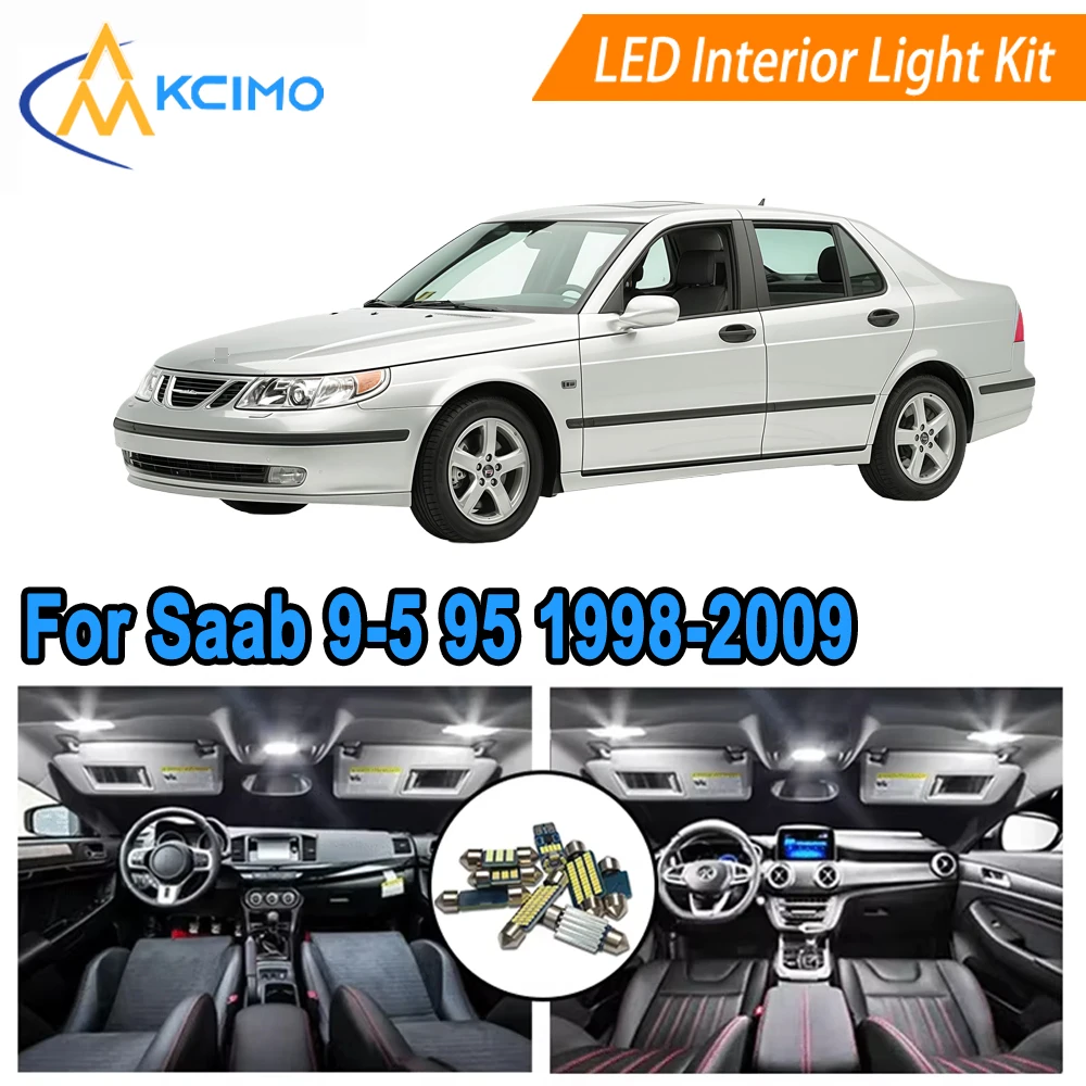 

High-Quality LED Interior Lights For Saab 9-5 (YS3E) 1998-2009 Models (White/Blue) Dome/Door/Reading Lamp Bulbs Lighting