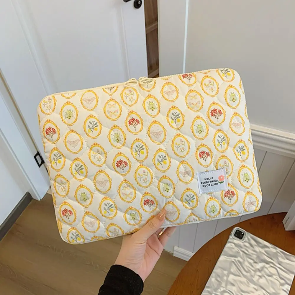 

Portable Puffy Tablet Protective Case Large Capacity Embroidered Tablet Sleeve Bag Lightweight Laptop Notebook Case Travel