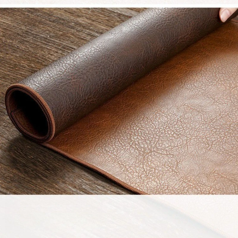 

Double Sided Design - Faux Leather Coffee Table Groove - Zen Style Dining Table Decorative Cloth Mat