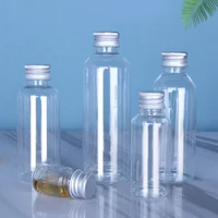 50 Uds 5ml 10ml 30ml 50ml 100ml botella de plástico tapa de aluminio botella de muestra de loción transparente contenedor cosmético vacío para viaje