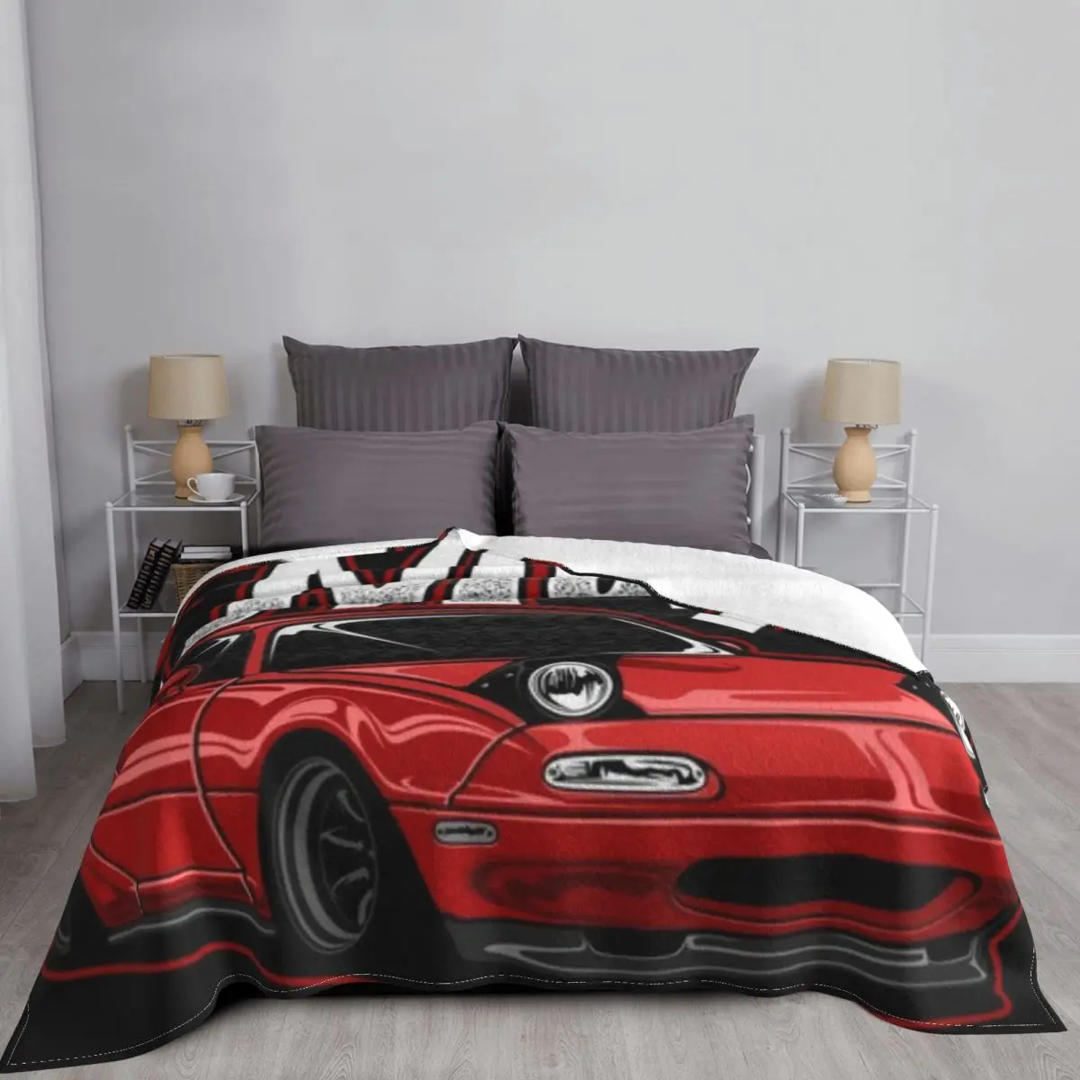 Miata MX-5 NA Red Blanket Jdm Car Drift Turbo Plush Thick Supe r Soft Flannel Fleece Throw Blanket For Bedding Bedspread Quilt