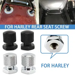 2Pcs Motorcycle Rear Seat Screw Trim Cover Motocross Solo Seat Mounting Nuts Bolts For Harley Road King Fat Boy Electra Glide