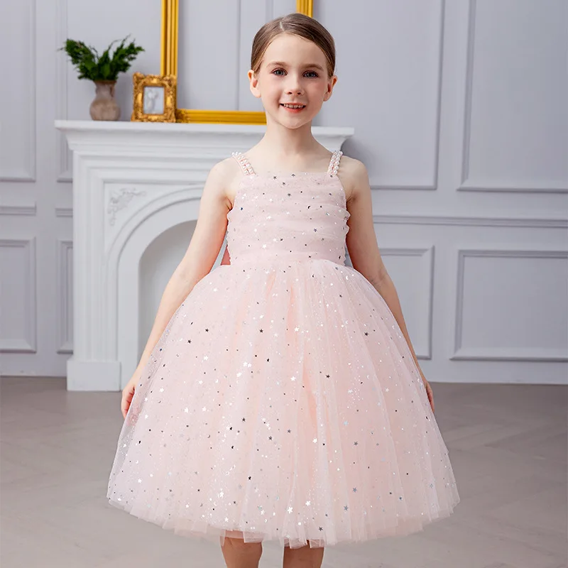 Mädchen Partykleid Kinder Elegante weiße Brautjungfernkleider Hochzeit Abendkleid Geburtstagsfeier Luxus Abendkleid für kleine Mädchen