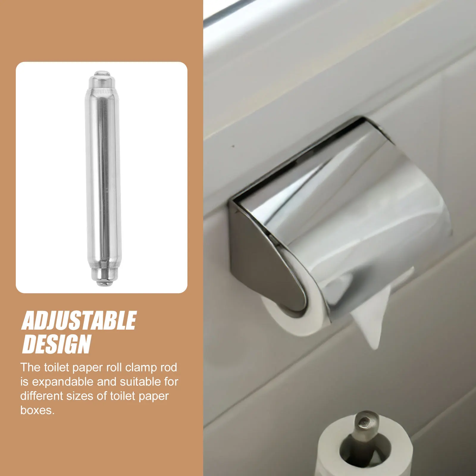 Varilla de papel higiénico retráctil de acero inoxidable, rodillo de repuesto, soporte de pañuelos duradero para suministros de baño de Hotel