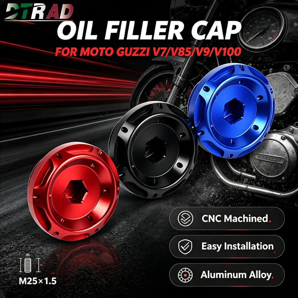 M25X1.5 CNC Oil Filler Cap For Moto Guzzi V7 III/Stone/Special/Bobber V85 TT/Travel V9 Bobber/Roamer V100 Mandello S Oil Plugs