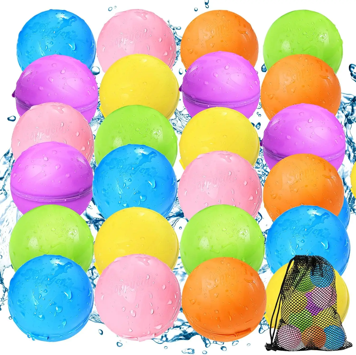 

Reusable Magnetic Water Balloons 24 Pcs, Water Bomb Self-sealing Quick Fill, Outdoor Activities Water Fights, Beach Toys