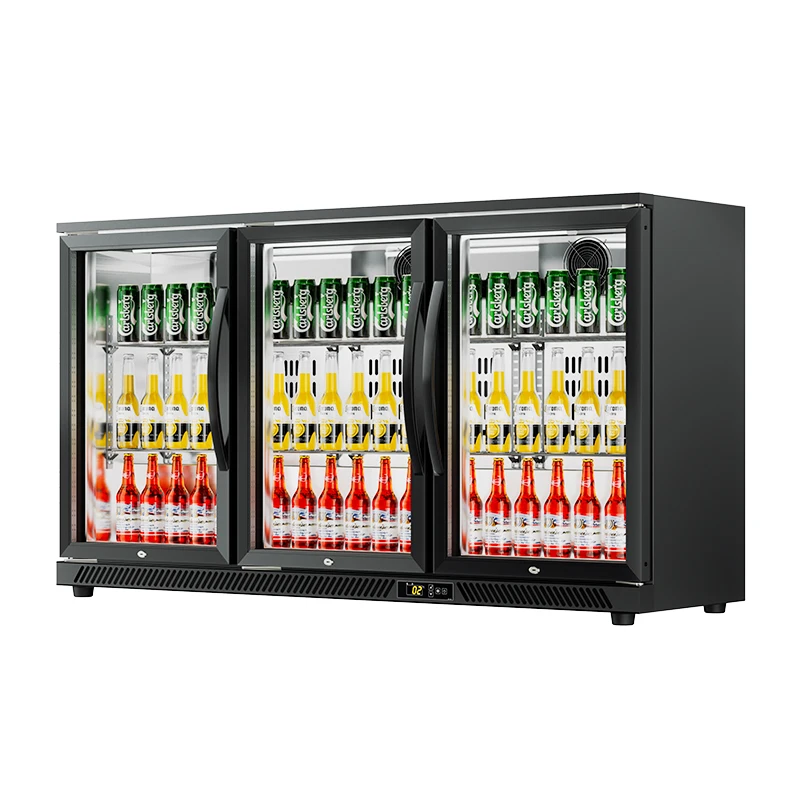 3 Door Back Bar Cooler with Wine Display Cabinet Air Cooling System for Commercial Restaurant Hotel Bar Club Drink Storage
