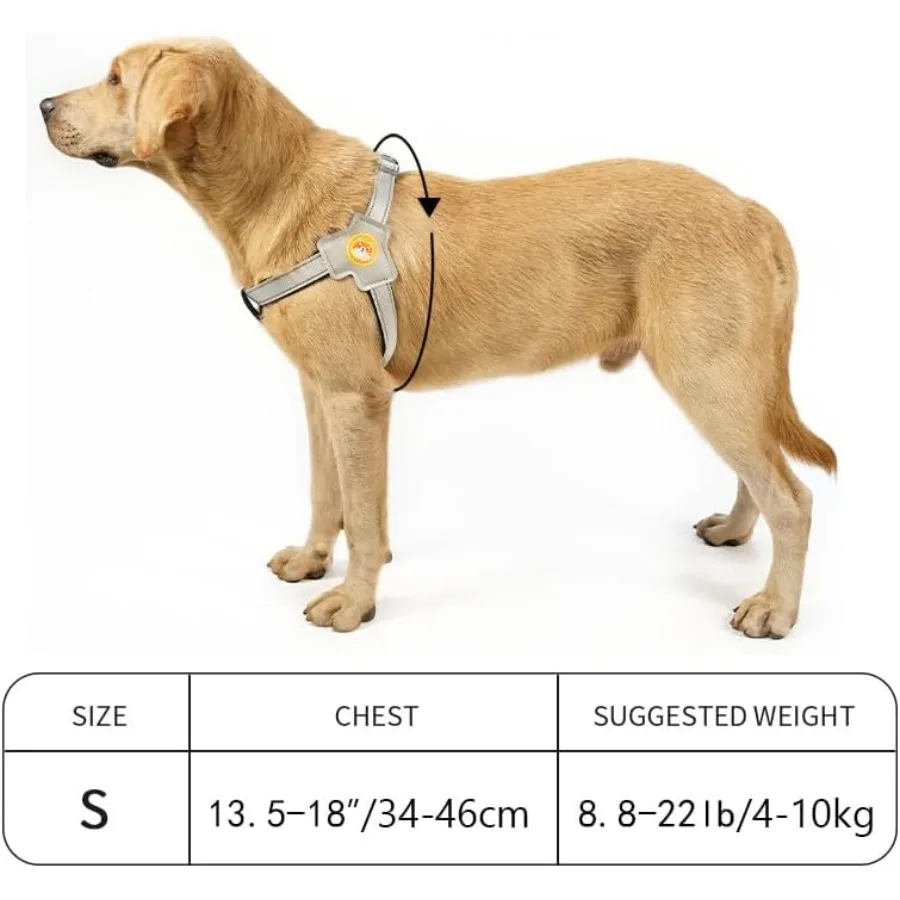 No Pull Dog Harness with Breathable Mesh Padding Reflective Strips Escape Proof Design Quick Adjust Fit for Training Walking Sm