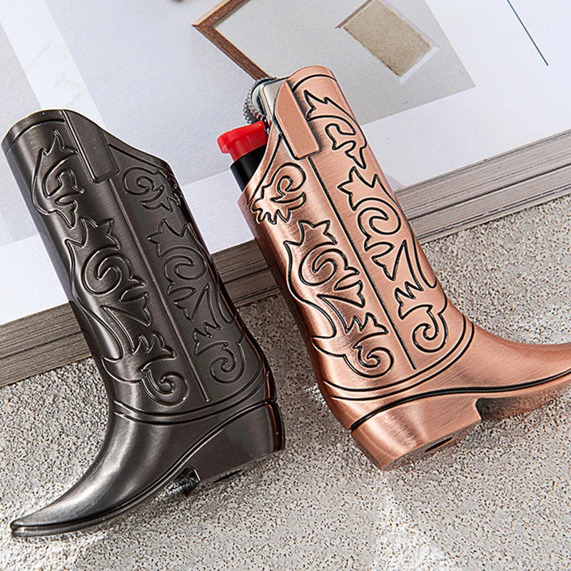 

Universal Holder for BIC J5 Lighters Boot-Shaped Metal Lighter Case Protective Shell