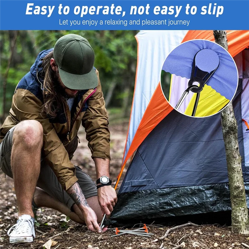 

100 Pcs Tarp Clips With Carabiner, 50 Movable Tarp Grabbers Tent Clips And 50 D Shape Buckle,Tarp Grabbers Tarp Clips-A73I