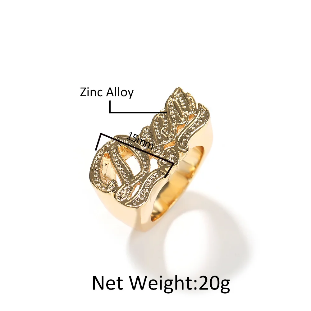 Uwin Custom Name Rings Personalized Zinc Alloy letters Rings For Women Men Fashion Iced Out Charm Hip Hop Jewelry For Gift