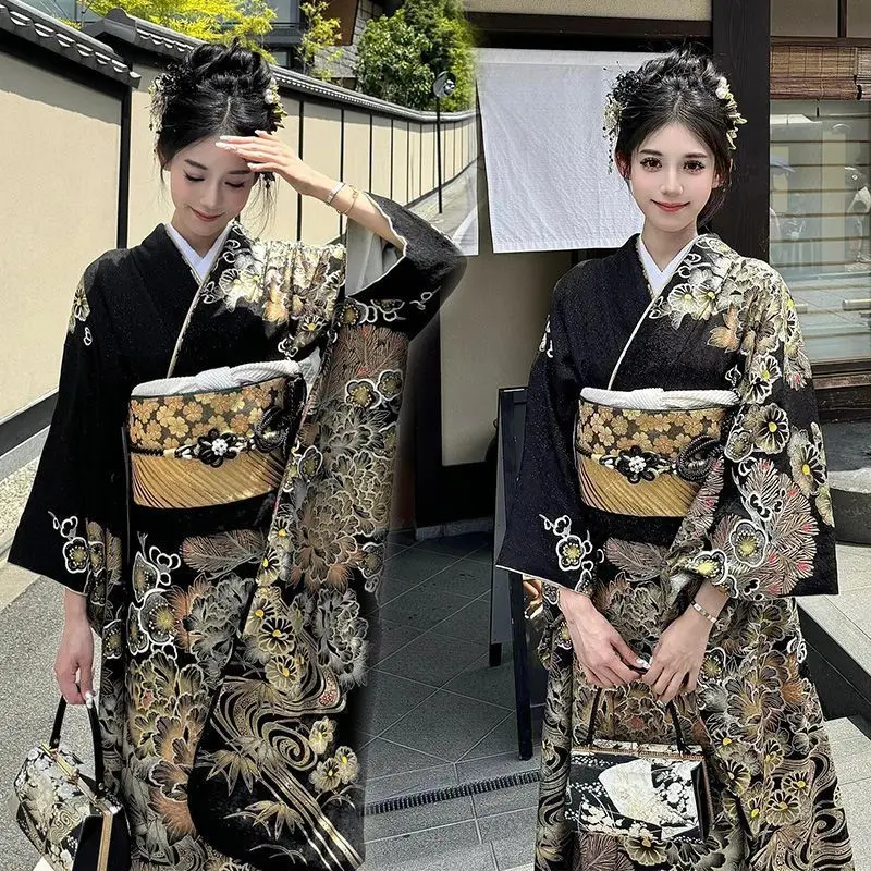Nuevo y mejorado kimono japonés retro para niñas, ideal para retratos de estudio, cosplay y uso diario con temática informal.