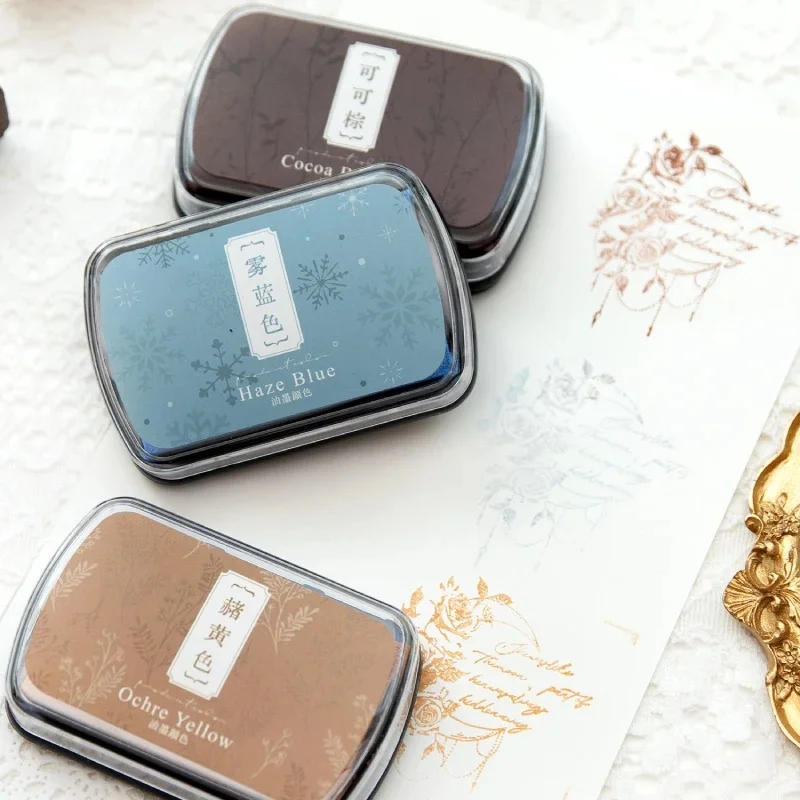 Kawai 6 Colors Vintage Style Handmade DIY Craft Oil Based Ink Pad for Fabric Wood Paper Scrapbooking Ink pad Finger Painting