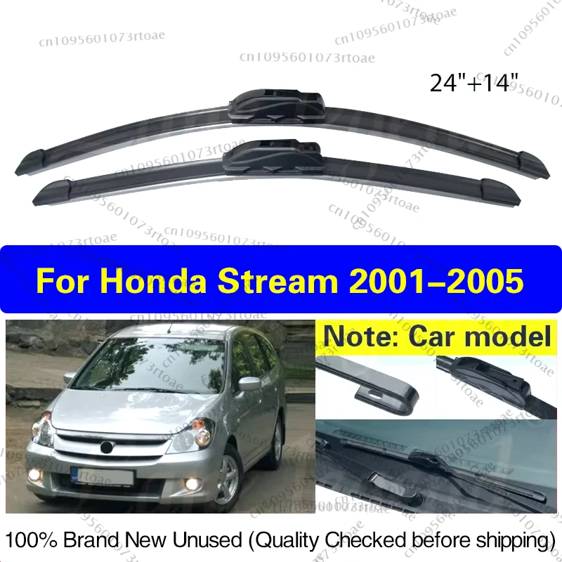 

Car Front Wiper For Honda Stream 2001 2002 2003 2004 2005 Windshield Windscreen Wiper Blades Rain Brush 24"+14" Car Accessories