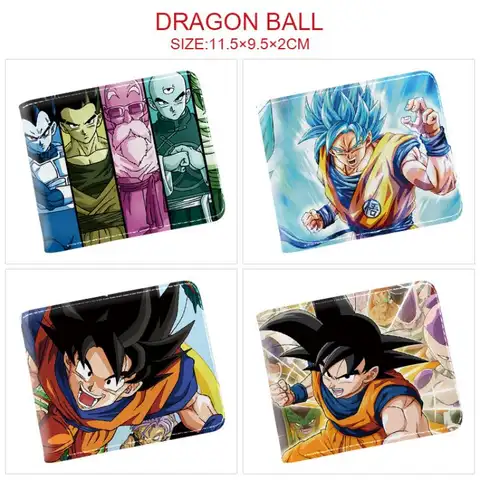 Anime Dragon Ball Super Z Son Goku Tecknad Kort Plånbok Pu Läder Tvåfaldig Plånbok Skyddande Fodral Kapacitet Förvaringskortväska 8 best sales Cartera Dragon Ball - №6