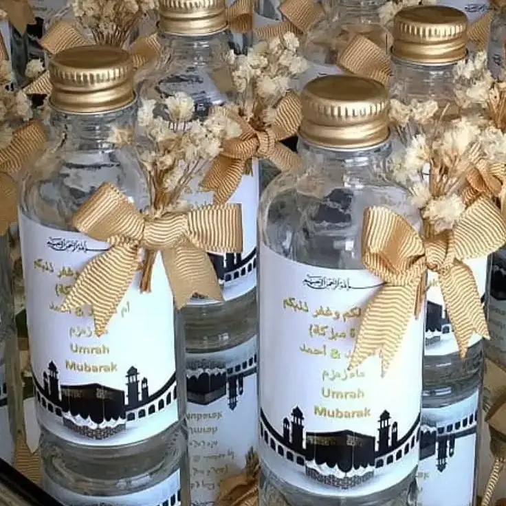Bouteille d'eau de Zamzam en plastique, cadeau de mariage musulman pour les invités, souvenir de fête, rechargeable, portable, Hajj Umrah Mubarak Ramadan