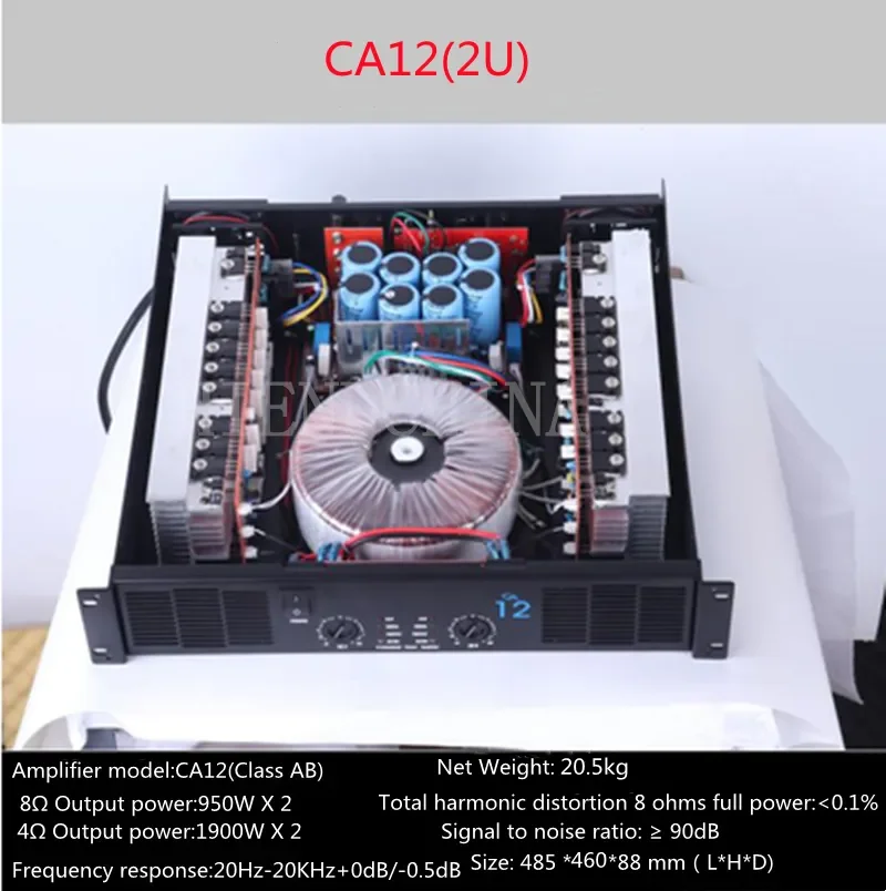 CA12(2U) Professional Power Amplifier Pure Power Amp 2channels  KTV/8ohm 950W*2/4ohm 1900W*2/Single Product Can Be Purchased