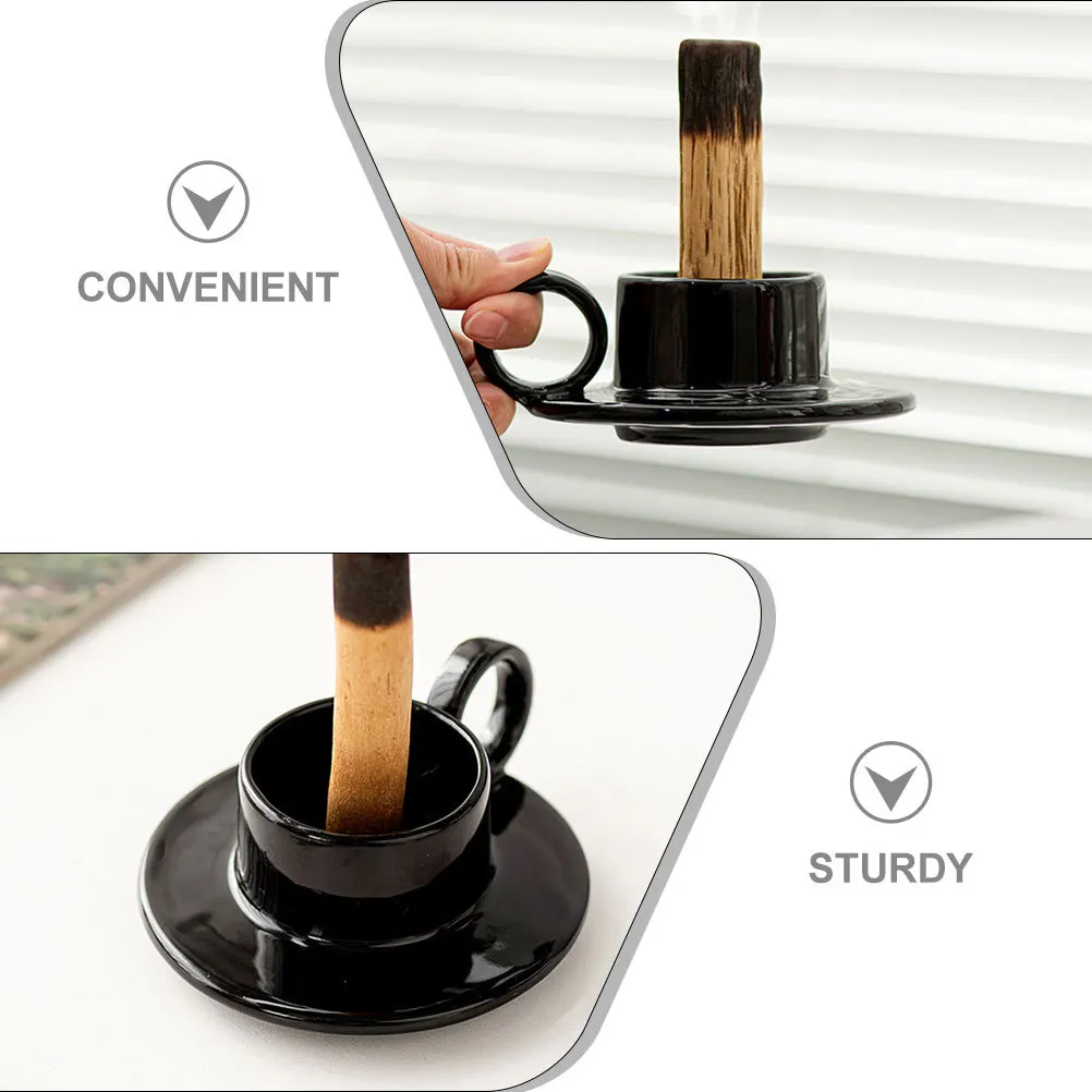 

Ceramic Tealight Holder Modern Cup Shape Sturdy Base Decorative Stand for Home Party Relaxation Meditation