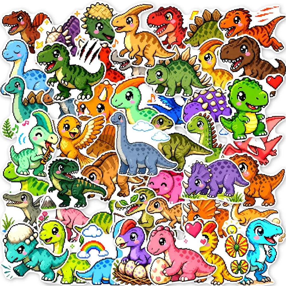 10/30/50pcs Colorful Dinosaur Graffiti Stickers for Laptop Phone Case Skateboard Cool Animal Decals Toys Reward Sticker Packs