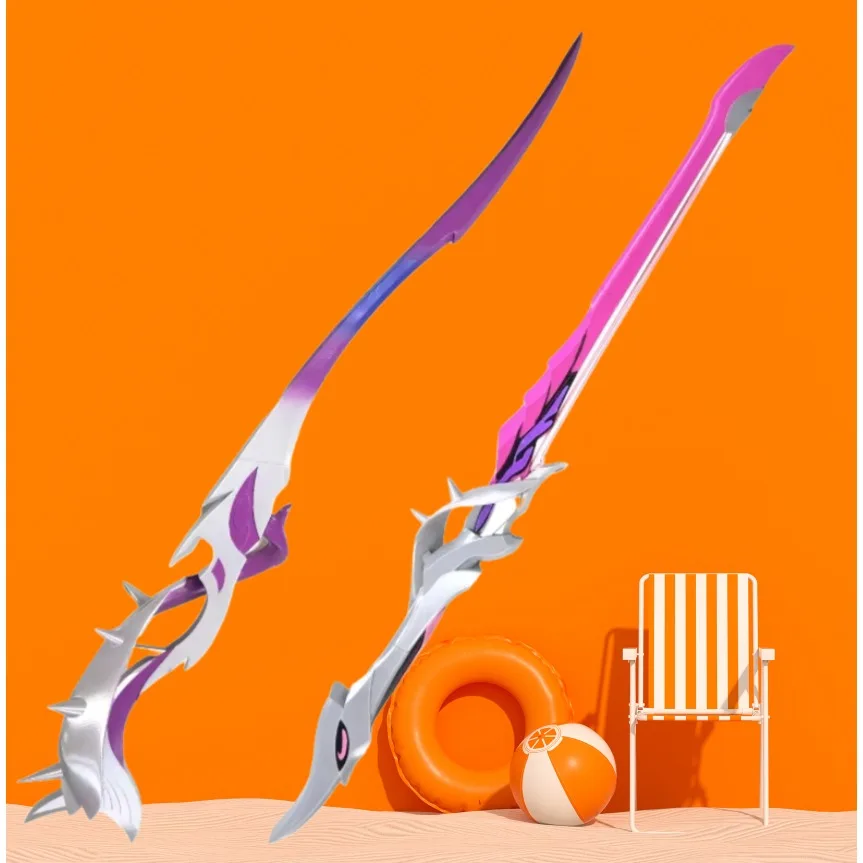 Honkai: Star Rail Hysilens espada accesorios de Cosplay Helektra Qin arco espadas dobles Halloween Navidad disfraces accesorios para adultos