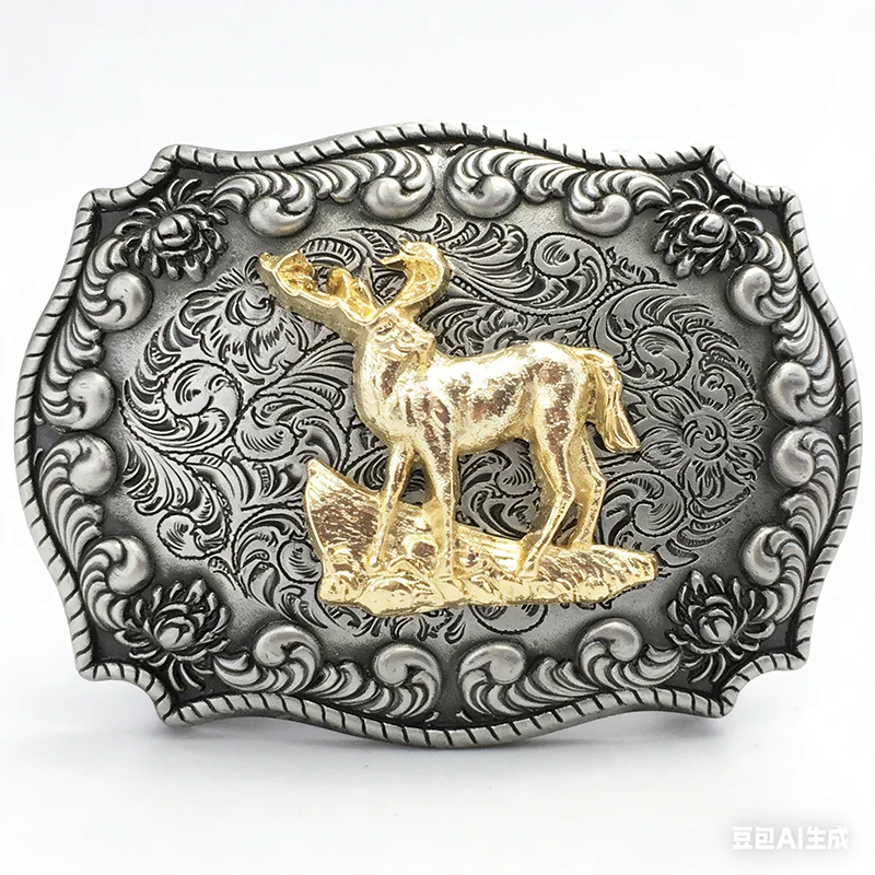 western-cowboy-rodeo-deer-double-color-belt-buckle-also-stock-in-us-bk-wt134-free-shipping
