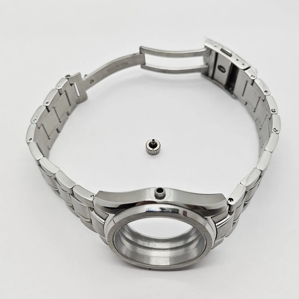 NH35 38mm Case Sapphire Glass Silver Watch Case Fit NH35 NH36 ETA2824 PT5000 Miyota8215 8205 821A Movement Watch Accessories - view 5