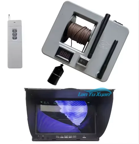 15-30M Range Updated TL 7inch Fisheye Sonar - Waterproof Fishing Finder with Water Depth & Temperature Measurement