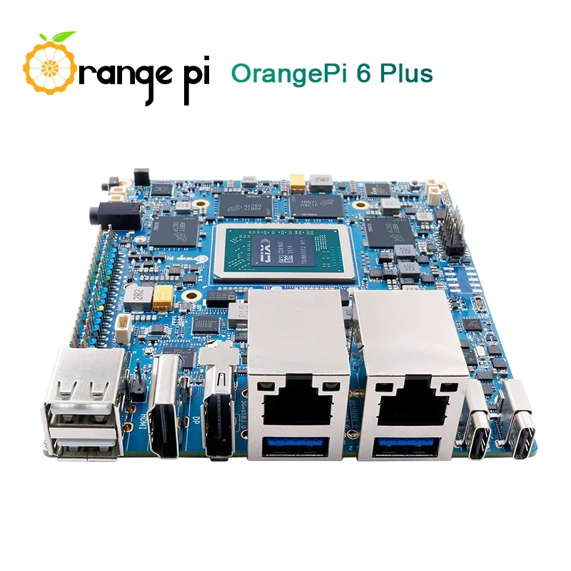 Orange Pi 6 Plus 16G/32G DDR5 Opi 6 Plus Board CIX CD8180/CD8160 SoC 2xM.2 KEY-M 45TOPS 5G Ethernet Heatsink/100W Power Optional