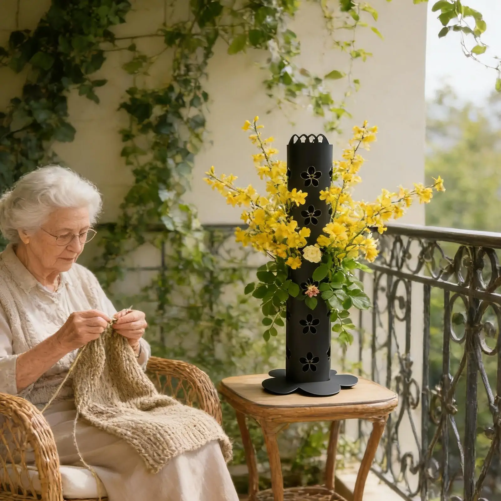 

Вертикальная садовая башня 31,4 дюйма, полая стоячая цветочная башня, уличный горшок, вмещает до 30 растений для крыльца, сада, патио