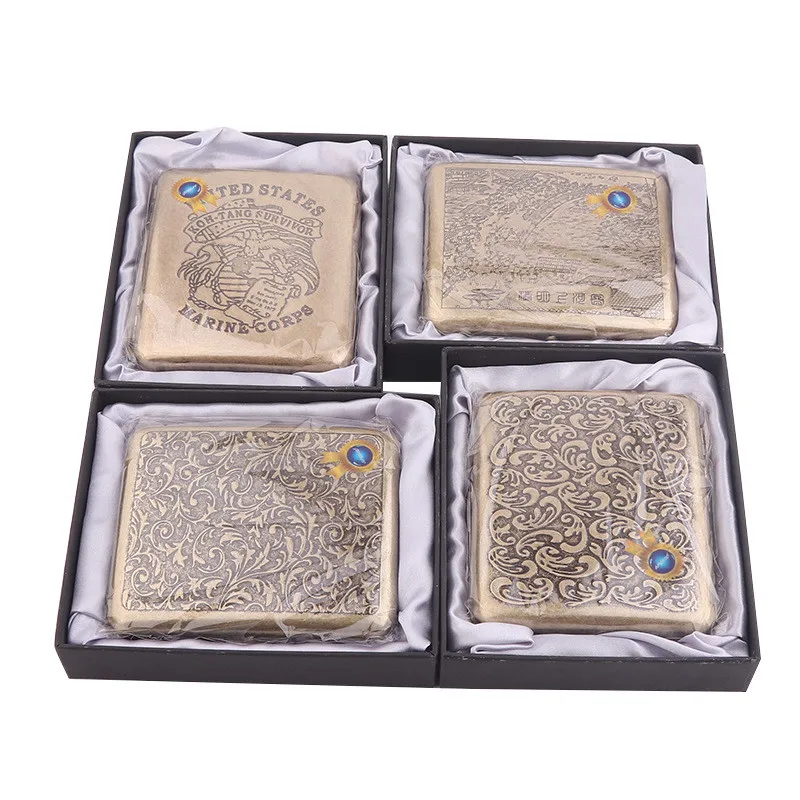 

Multi Style Classic Retro Cigarette Case Portable 20 Capacity Cigarettes Box Smoking Accessories Storage Supplies