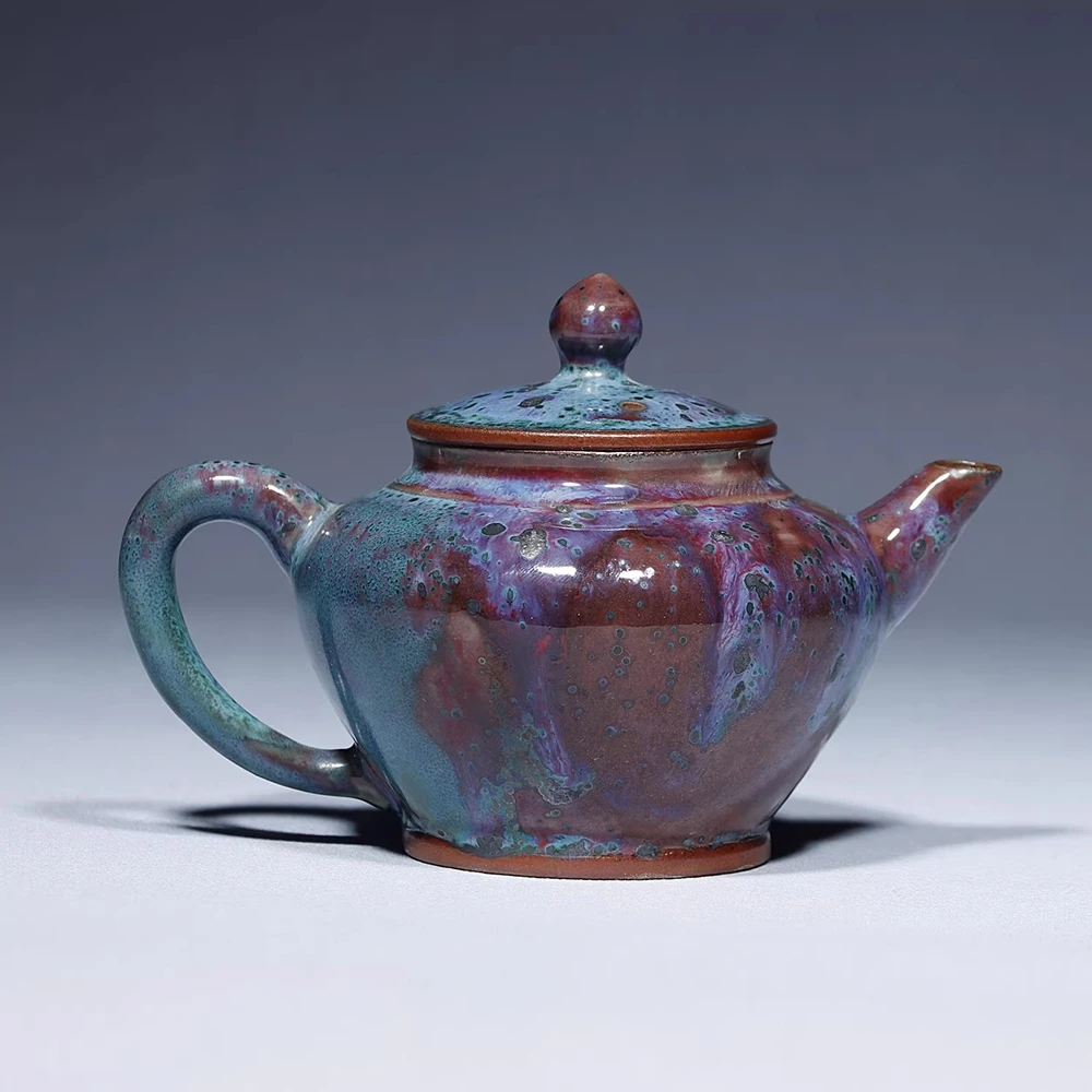 Jun porcelain Teapot General Pot Fully Handmade Original Raw Material Kiln Transformation Jun Kiln Teapot Master Wen Hong Yuan