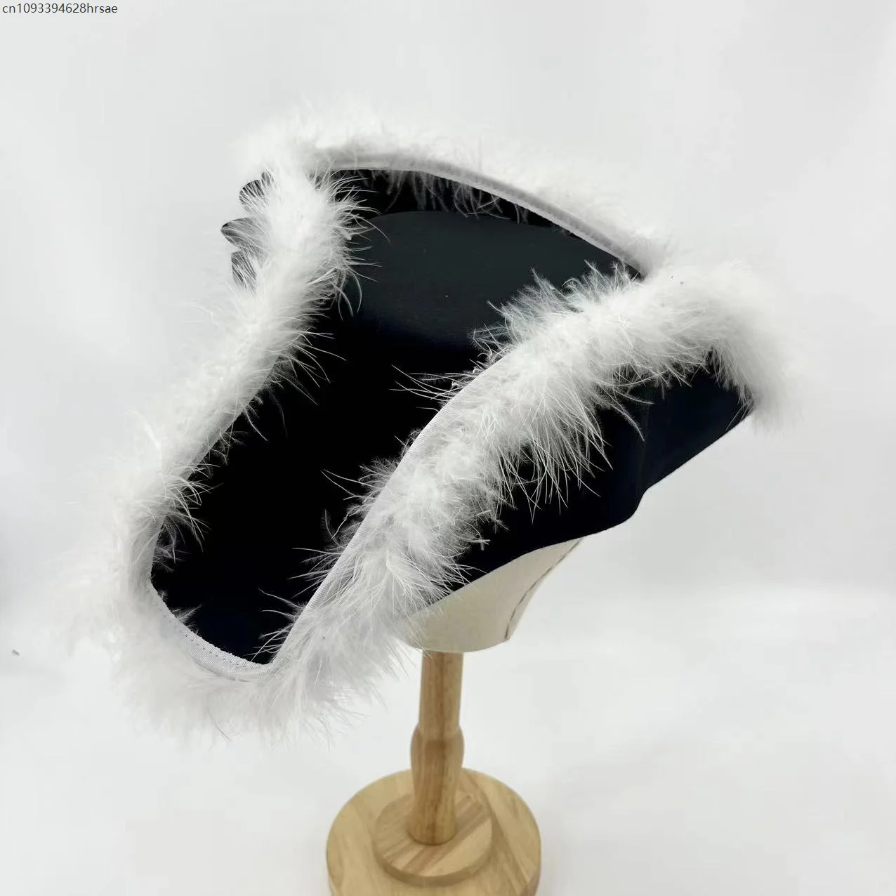 Il cappello tricorne del XVIII secolo in lana nera Frederick Prussia Germania Berretto Nero Accessori per adulti da 56 cm a 58 cm Dimensioni testa