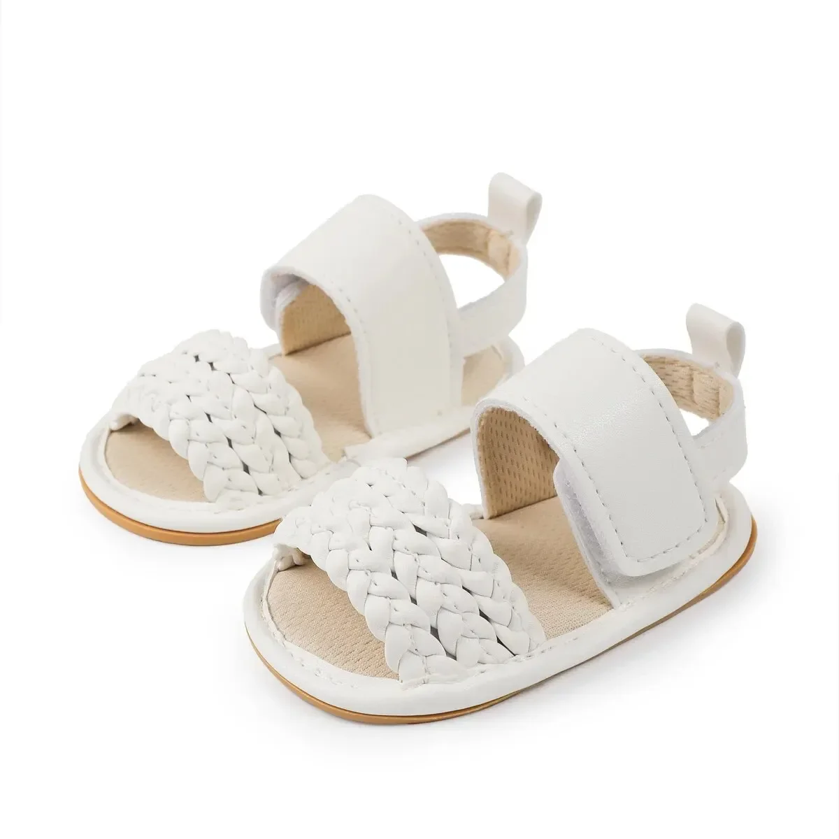 Meckior Summer Baby Sandals Girl Anti-slip Rubber Bottom First Walkers Shoes Soft Baby Shoes Breathable Garden Baby Girl Shoes