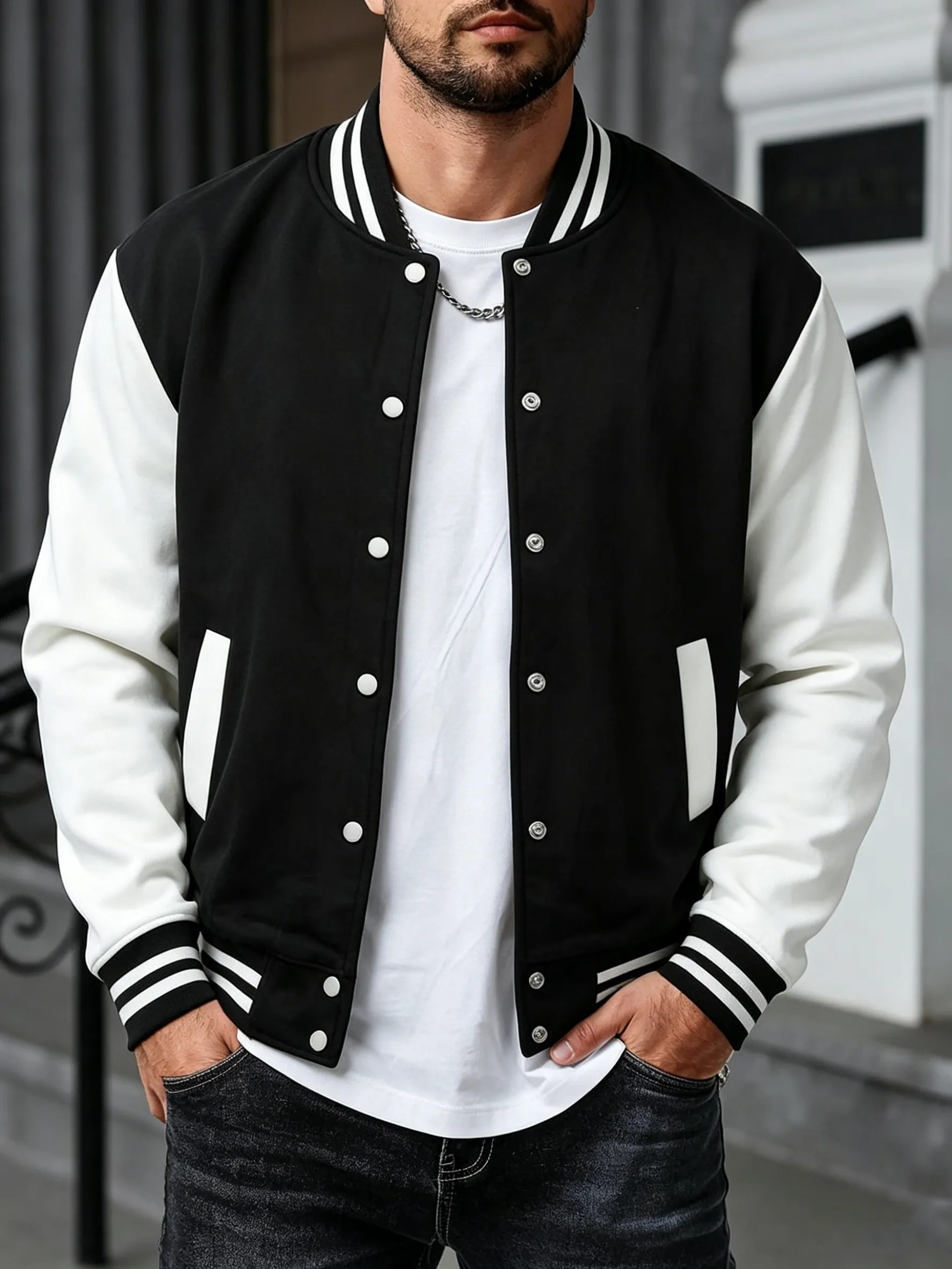 

Hip Hop Oversized Clothes Mens Loose Sports Baseball Jersey Fashion High Street Veste Autumn Winter Jackets All-Match Trendy Top