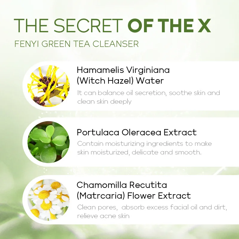 Green Tea Facial Cleanser Skin Deep Cleansing Moisturizing Blackhead Removal Skincare Face Wash Foam Face Cleanser Skin Care 50g