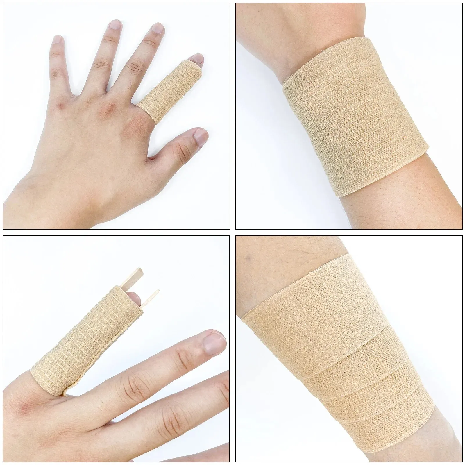 1roll 2.5/5/7.5/10cm*4.8m Non Woven Elastic Self Adhesive Bandage Cohesive Bandage for Sports Fixing Finger Wrist Leg first aid view 4