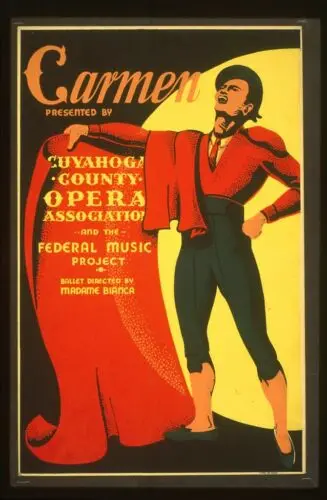 wall art Carmen Presented by Cuyahoga County Opera WPA artwork poster