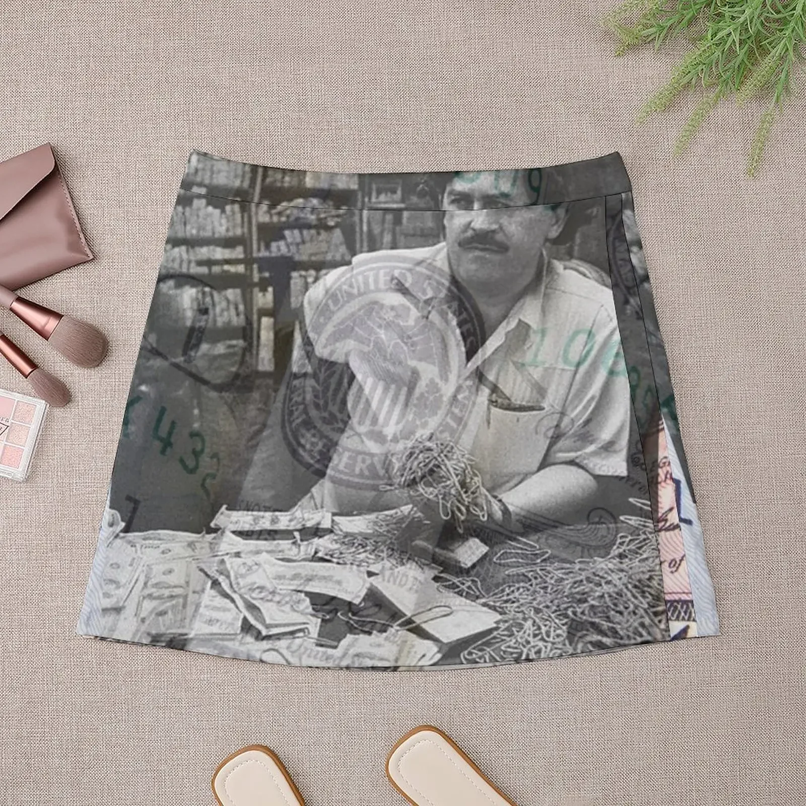 Pablo Escobar Dollar bill Rubber Mini Skirt Women's clothing korean style clothing