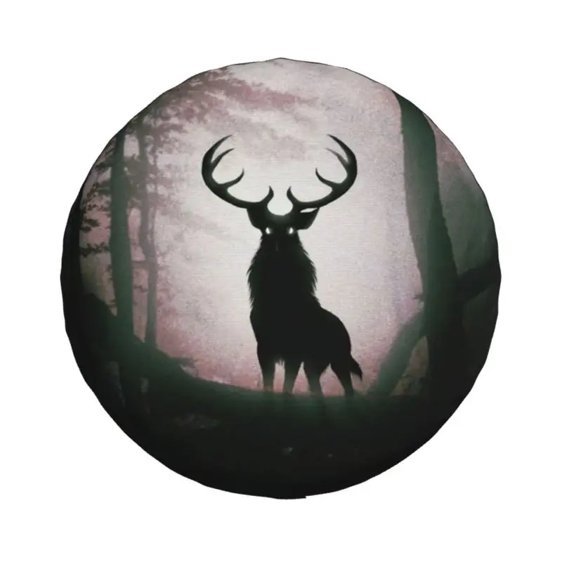 Custom Dark Forest Deer Tire Cover 4WD 4x4 Trailer Spare Wheel Protector for Jeep Toyota Mitsubishi 14