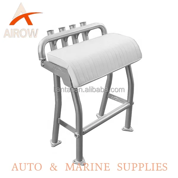 Airow auto  Extension Version 40in L Leaning Post Double Boat Seat With Full Upholstered White Cushion High Quality Marine Seat