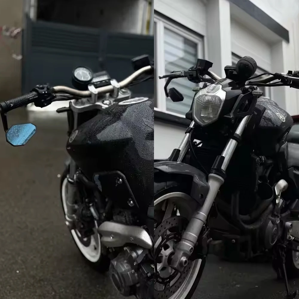 2 Stück Motorrad-Lenkerendenspiegel aus Aluminiumlegierung, 7/8 Zoll, universelle Rückspiegel für DUKE250 DUKE390 MT03 CB650R – Detail 9